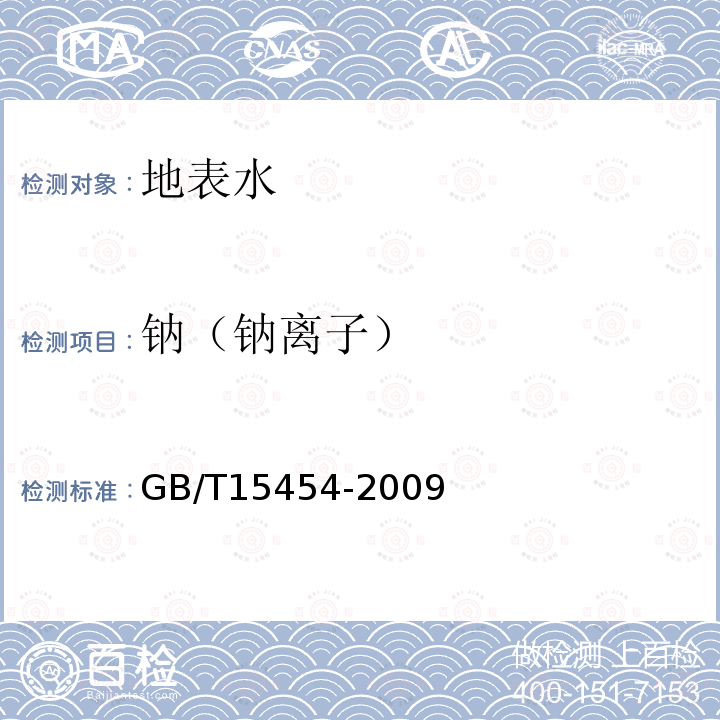 钠（钠离子） 工业循环冷却水中钠、铵、钾、镁和钙离子的测定 离子色谱法