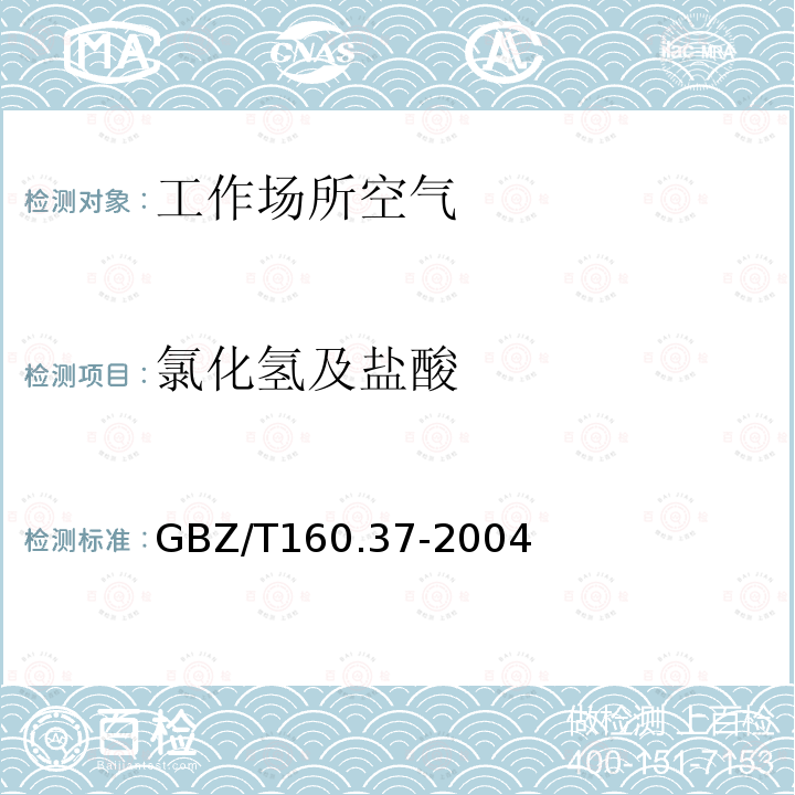 氯化氢及盐酸 工作场所空气有毒物质测定 氯化物 5.氯化氢和盐酸的硫氰酸汞分光光度法