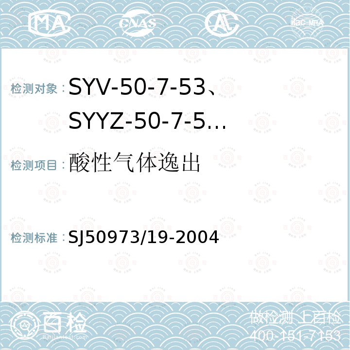 酸性气体逸出 SYV-50-7-53、SYYZ-50-7-53型实心聚乙烯绝缘柔软射频电缆详细规范