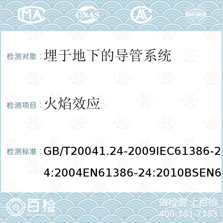 火焰效应 电缆管理用导管系统 第24部分:埋于地下的导管系统的特殊要求