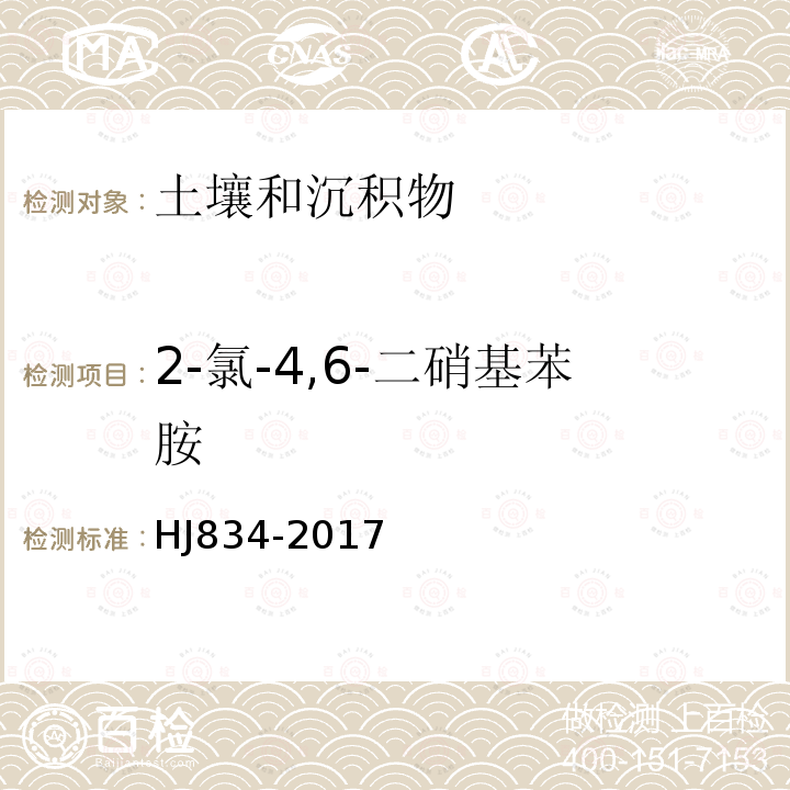 2-氯-4,6-二硝基苯胺 土壤和沉积物 半挥发性有机物的测定 气相色谱-质谱法