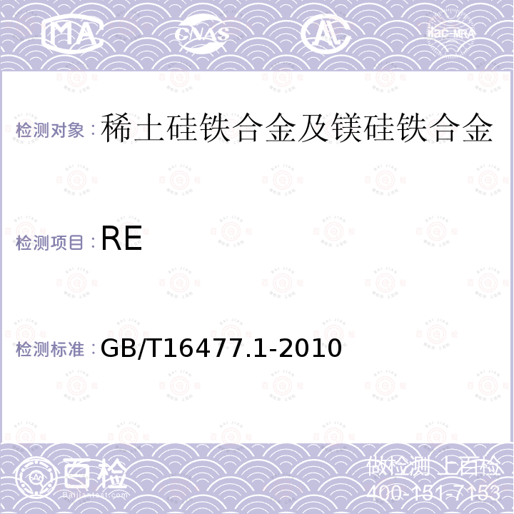 RE 稀土硅铁合金及镁硅铁合金化学分析方法第1部分稀土总量测定