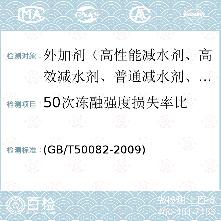 50次冻融强度损失率比 普通混凝土长期性能和耐久性能试验方法标准