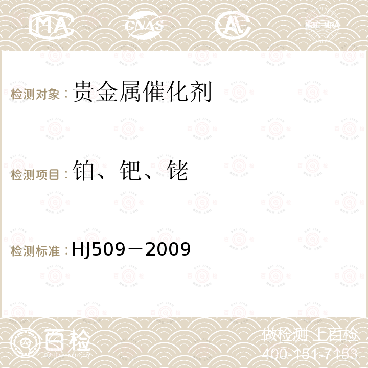 铂、钯、铑 车用陶瓷催化转化器中铂、钯、铑的测定 电感耦合等离子体发射光谱法和电感耦合等离子体质谱法