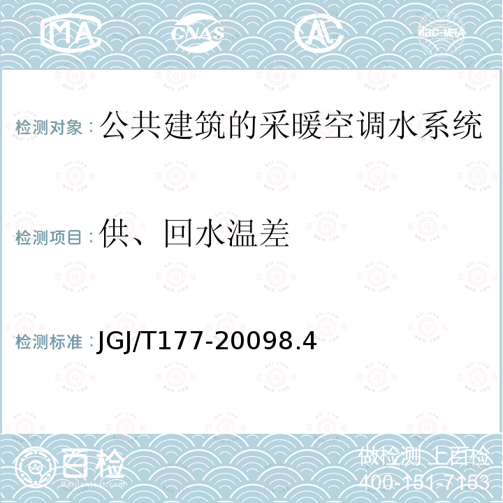 供、回水温差 公共建筑节能检测标准