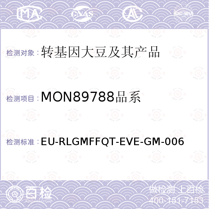 MON89788品系 转基因大豆MON89788实时定量荧光PCR检测方法