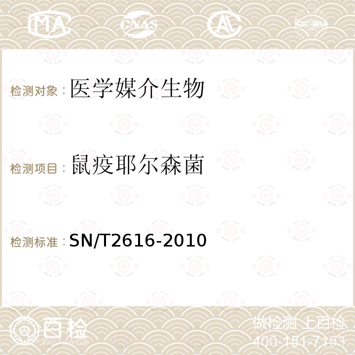 鼠疫耶尔森菌 国境口岸鼠携带鼠疫杆菌和汉坦病毒快速检测方法