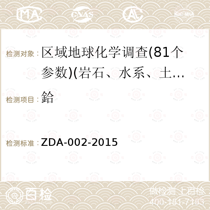 鉿 区域地球化学分析方法　31种痕量元素量测定　电感耦合等离子体质谱法