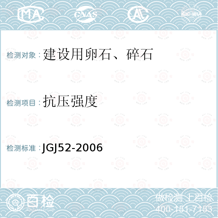 抗压强度 普通混凝土用砂、石质量及检验方法标准 7 石的检验方法