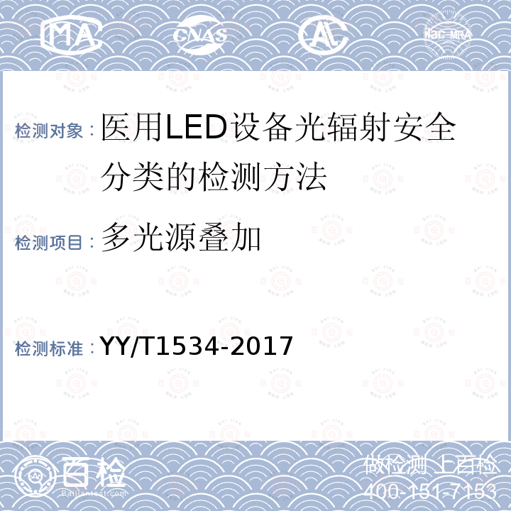 多光源叠加 医用LED设备光辐射安全分类的检测方法
