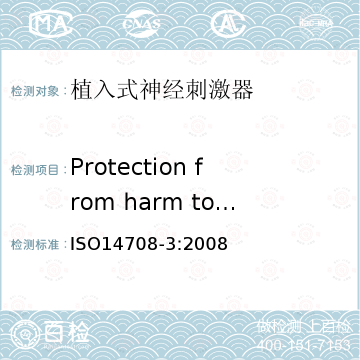 Protection from harm to the patient or user caused by external physical featuresof the active implantable medical device 植入手术——有源植入式医疗器械-第3部分:植入式神经刺激器