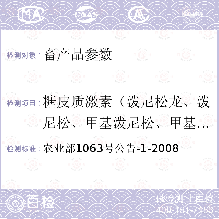 糖皮质激素（泼尼松龙、泼尼松、甲基泼尼松、甲基泼尼松龙、氟氢可的松、氢化可的松、倍氯米松、地塞米松、倍他米松、醋酸氟氢可的松、醋酸可的松） 动物尿液中9种糖皮质激素的检测 液相色谱-串联质谱法