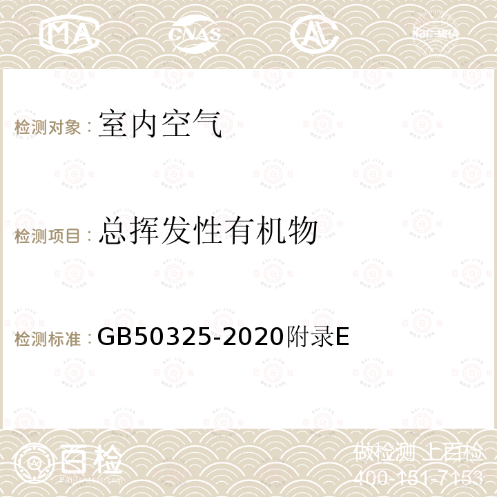 總揮發(fā)性有機物 民用建筑工程室內(nèi)環(huán)境污染控制規(guī)范 附錄E