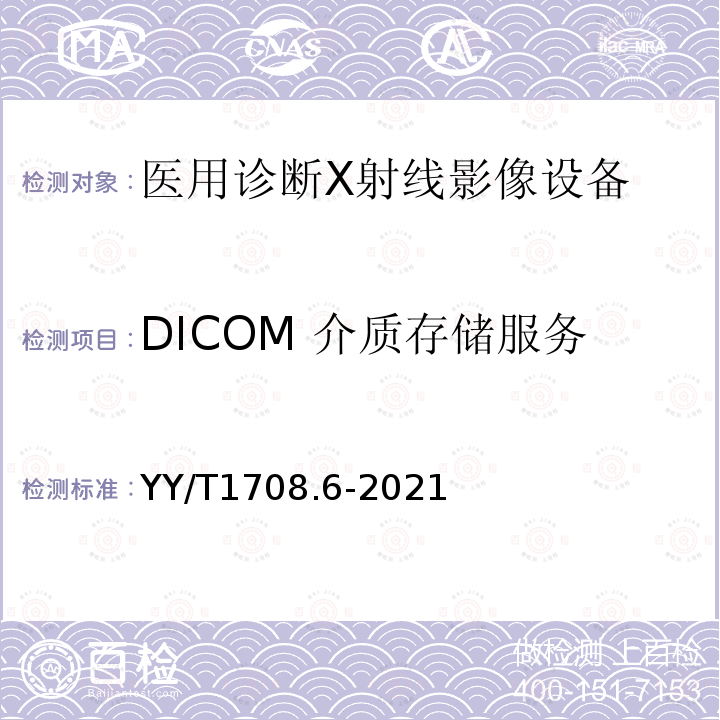 DICOM 介质存储服务 医用诊断 X 射线影像设备连通性符合性基本要求 第 6 部分：口腔 X 射线机