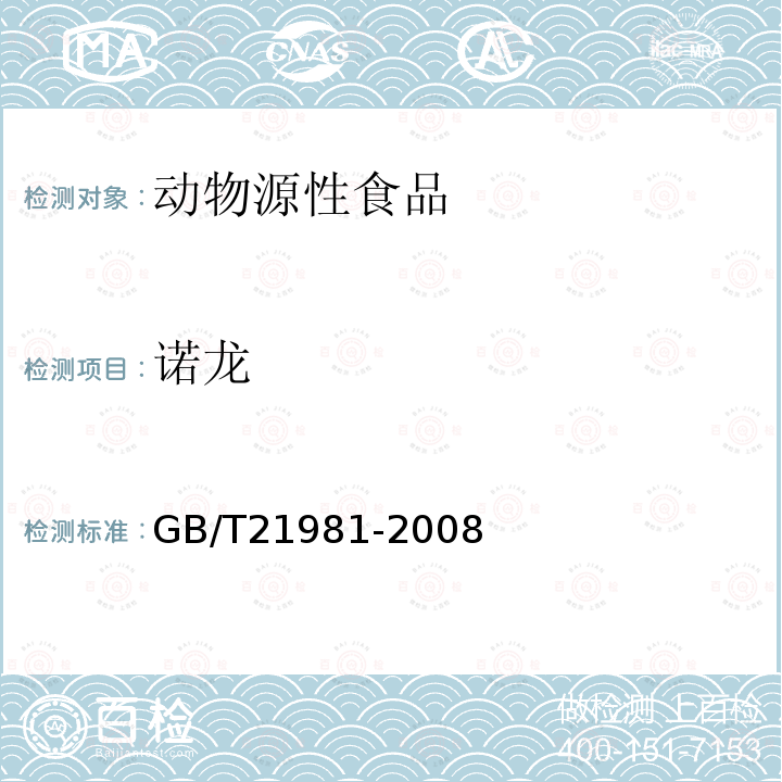 诺龙 动物源食品中激素多残留检测方法 液相色谱-质谱/质谱法