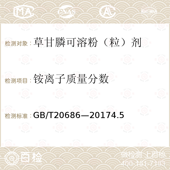 銨離子質量分數 草甘膦可溶粉（粒）劑