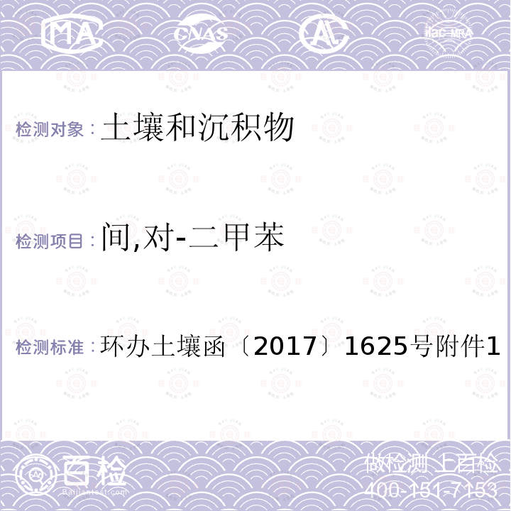 间,对-二甲苯 全国土壤污染状况详查土壤样品分析测试方法技术规定第二部分 4-1