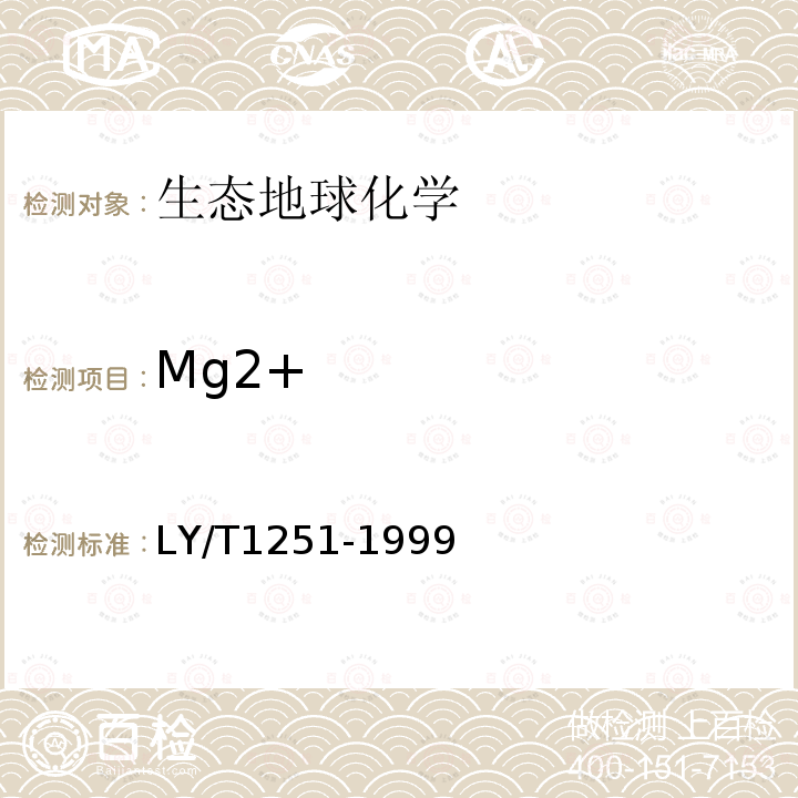 Mg2+ 森林土壤水溶性盐分分析