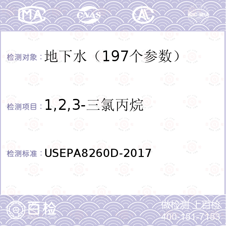 1,2,3-三氯丙烷 挥发性有机物的测定 吹扫捕集 气相色谱—质谱法