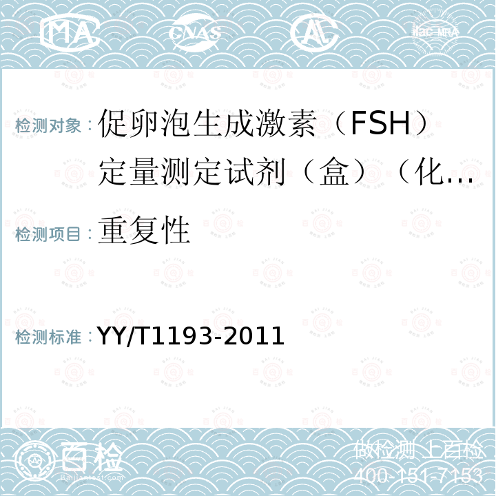 重复性 促卵泡生成激素（FSH）定量测定试剂（盒）（化学发光免疫分析法）