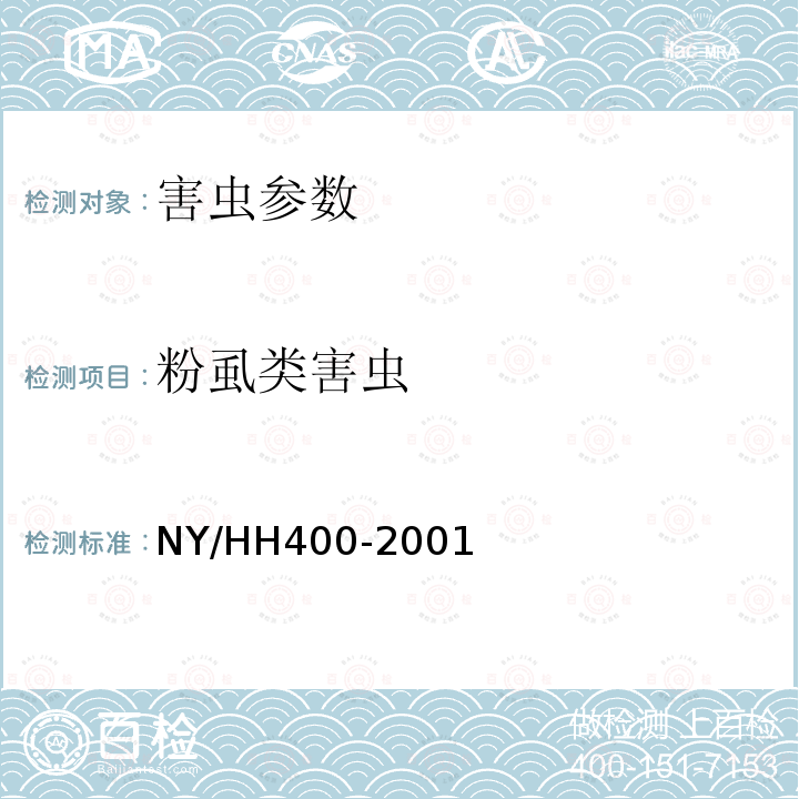 粉虱类害虫 NY/HH400-2001 粉虱检测识别方法