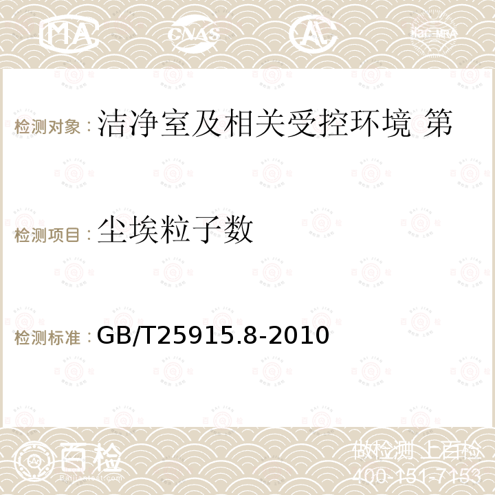 尘埃粒子数 洁净室及相关受控环境 第8部分：空气分子污染分级