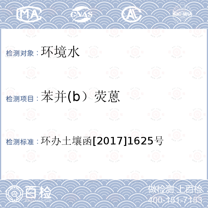 苯并(b）荧蒽 全国土壤污染状况详查 地下水样品分析测试方法技术规定