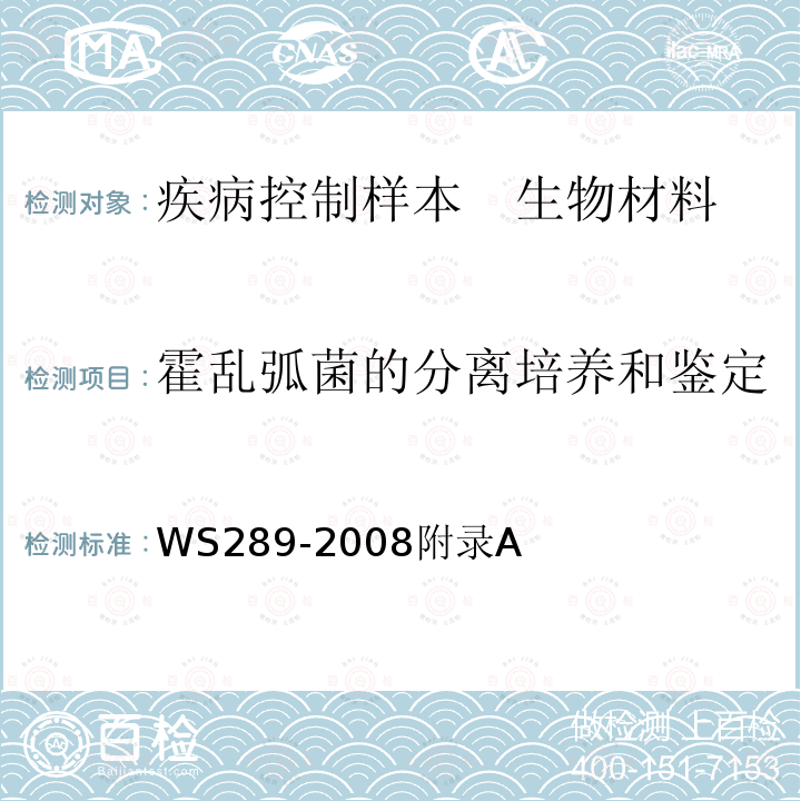 霍乱弧菌的分离培养和鉴定 霍乱诊断标准