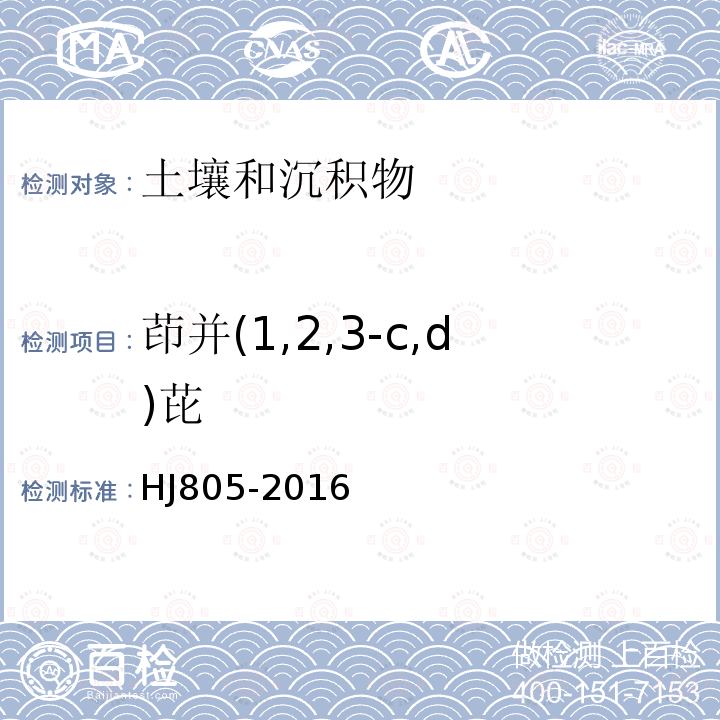 茚并(1,2,3-c,d)芘 土壤和沉積物 多環芳烴的測定 氣相色譜-質譜法