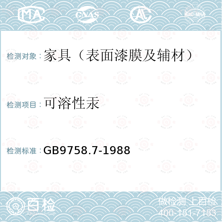 可溶性汞 色漆和清漆 可溶性金属含量的测定 第七部分:色漆的颜料部分和水可稀释漆的液体部分的汞含量的测定 无焰原子吸光谱法