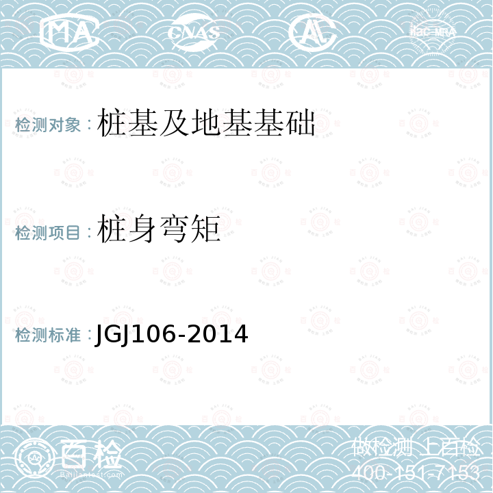 桩身弯矩 JGJ 106-2014 建筑基桩检测技术规范(附条文说明)