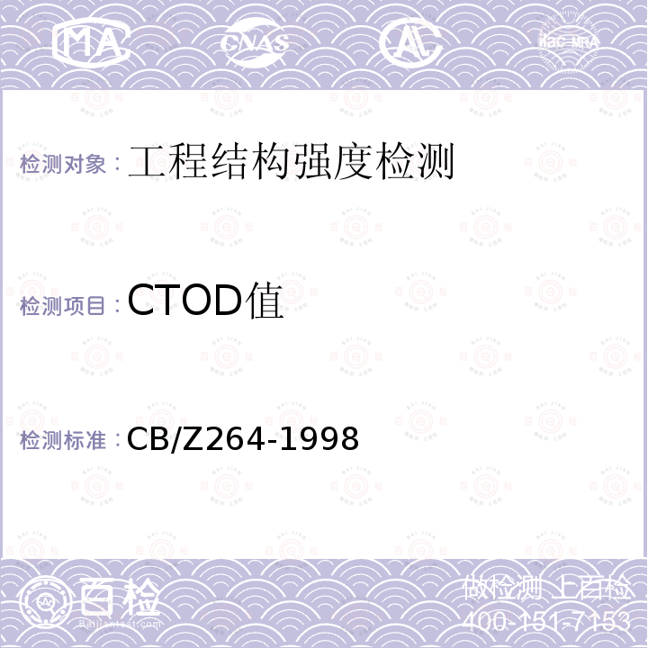 CTOD值 金属材料低周疲劳表面裂纹扩展速率试验方法