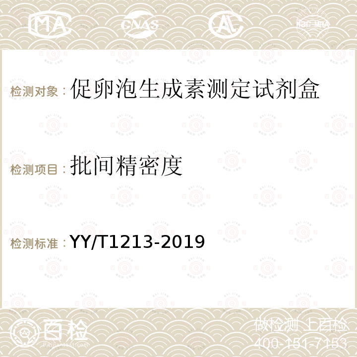 批间精密度 促卵泡生成素测定试剂盒