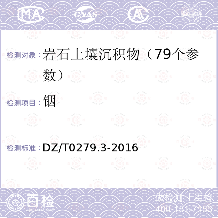 铟 区域地球化学样品分析方法第3部分：钡、铍、铋等15个元素量测定电感耦合等离子体质谱法