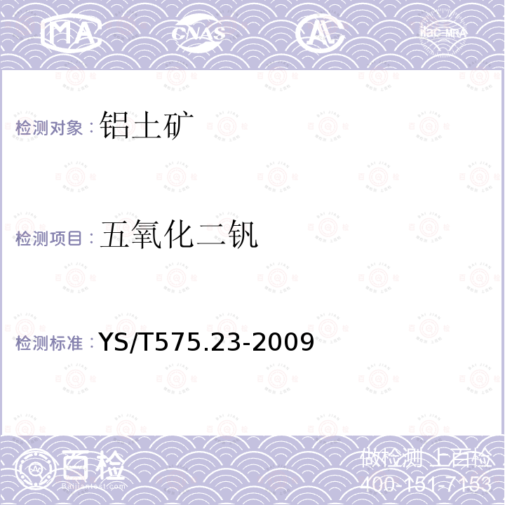 五氧化二釩 鋁土礦石化學分析方法 第23部分：X射線熒光光譜法測定元素含量