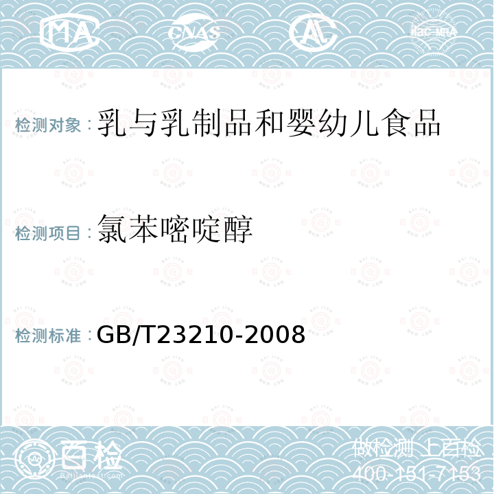 氯苯嘧啶醇 牛奶和奶粉中511種農(nóng)藥及相關(guān)化學(xué)品殘留量的測(cè)定氣相色譜-質(zhì)譜法