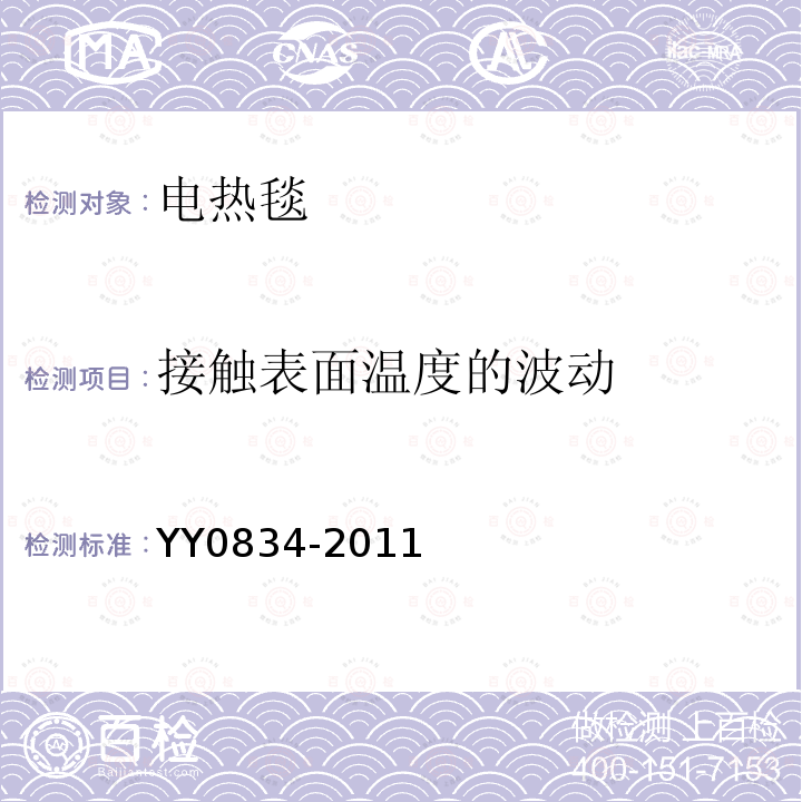 接触表面温度的波动 医用电气设备 第二部分：医用电热毯、电热垫和电热床垫 安全专用要求