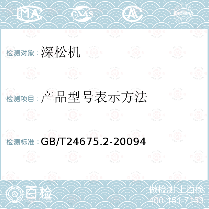 产品型号表示方法 GB/T 24675.2-2009 保护性耕作机械 深松机