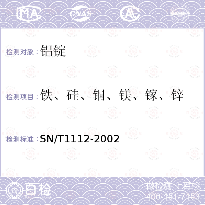 铁、硅、铜、镁、镓、锌 铝锭中化学成分的测定 电感耦合等离子体原子发射光谱(ICP-AES)法