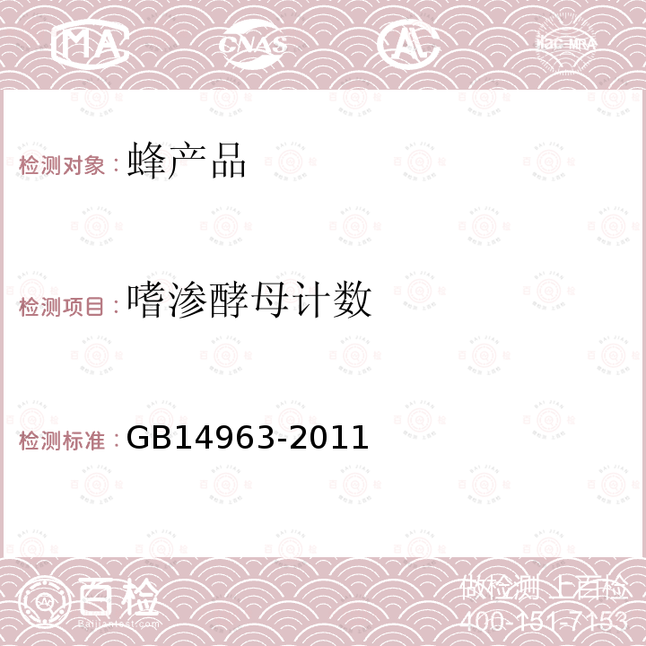 嗜滲酵母計數 蜂蜜