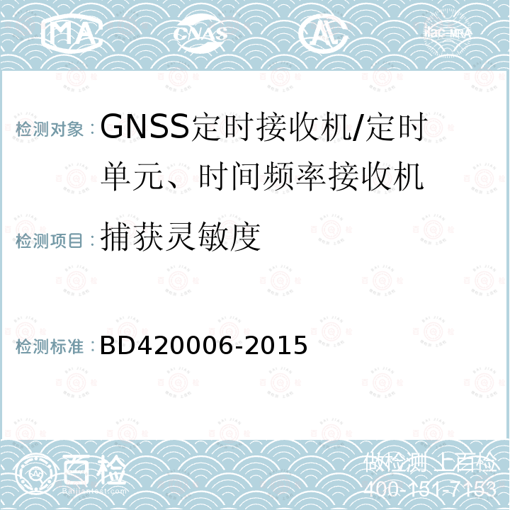 捕获灵敏度 北斗/全球卫星导航系统（GNSS)定时单元性能要求及测试方法