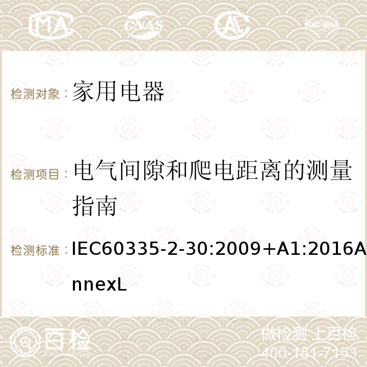 电气间隙和爬电距离的测量指南 家用和类似用途电器的安全 第2部分:室内加热器的特殊要求