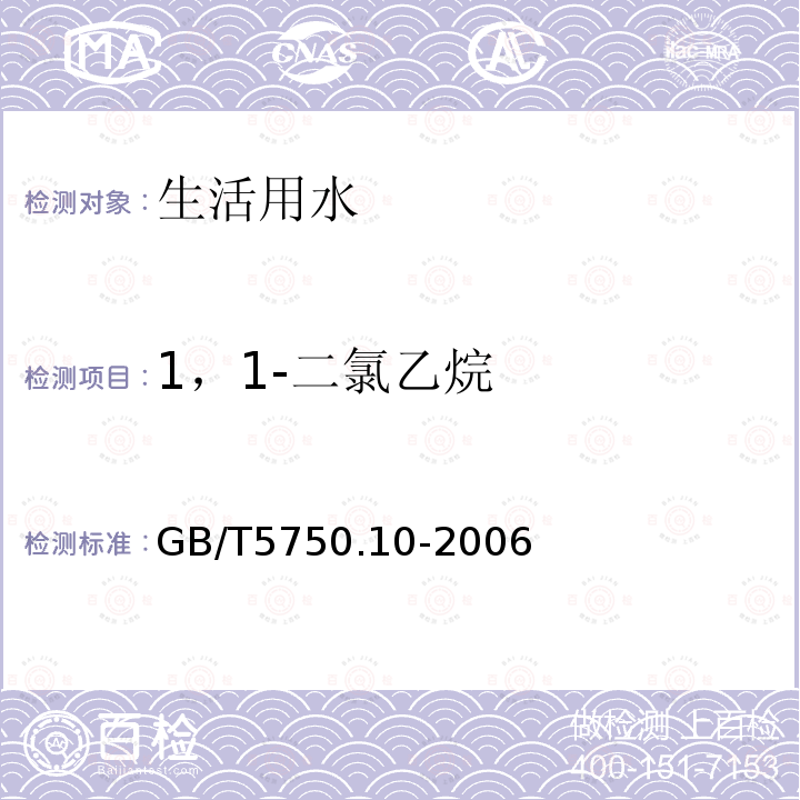 1，1-二氯乙烷 生活饮用水标准检验方法 消毒副产物指标