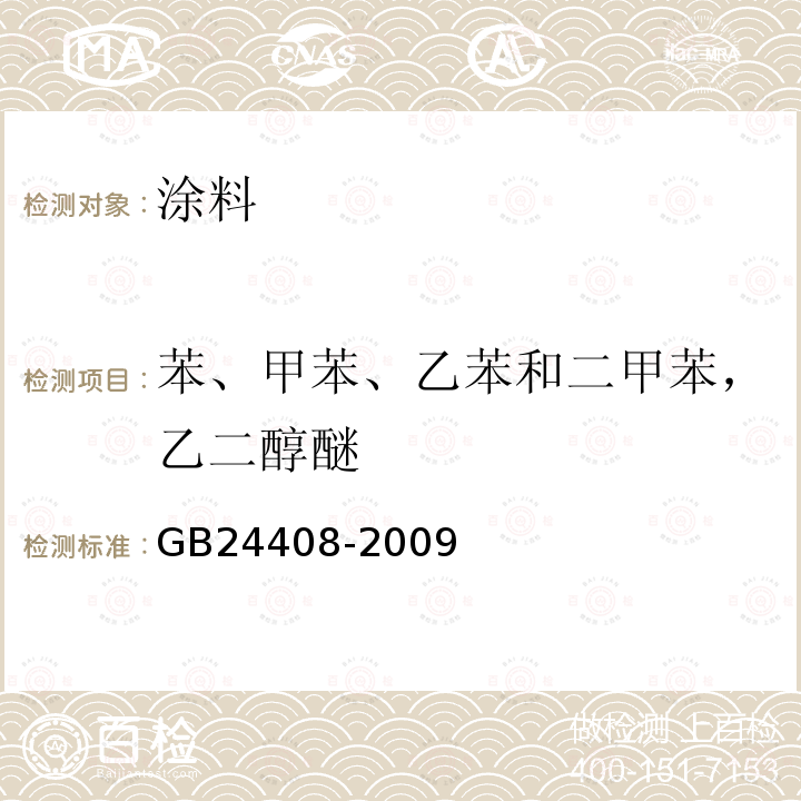 苯、甲苯、乙苯和二甲苯，乙二醇醚 建筑用外墙涂料中有害物质限量