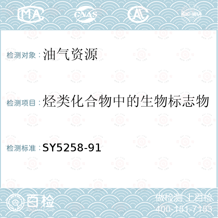 烃类化合物中的生物标志物 生物标志物色谱-质谱分析鉴定方法NBS质谱标准图(美国国家标准)