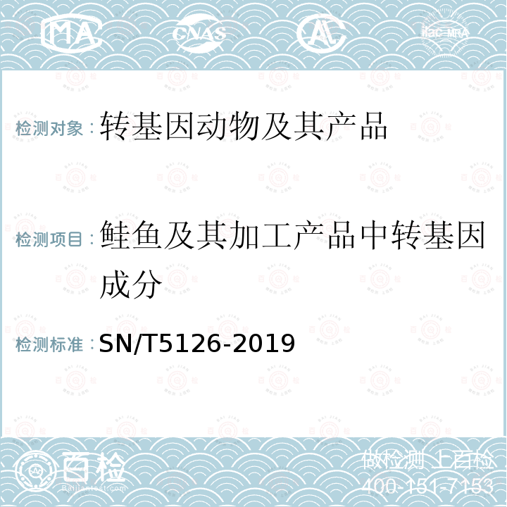 鲑鱼及其加工产品中转基因成分 鲑鱼及其加工产品中转基因成分定性PCR检测方法