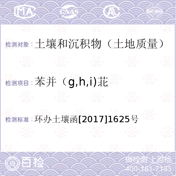 苯并（g,h,i)苝 全国土壤污染状况详查土壤样品分析测试方法技术规定 第二部分1多环芳烃类