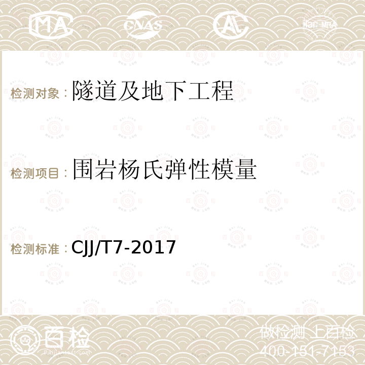 围岩杨氏弹性模量 城市工程地球物理探测标准 测规范