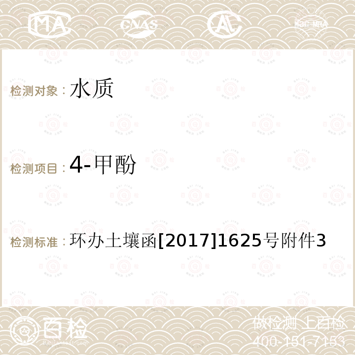 4-甲酚 全国土壤污染状况详查 地下水样品分析测试方法技术规定 5-1 气相色谱-质谱法