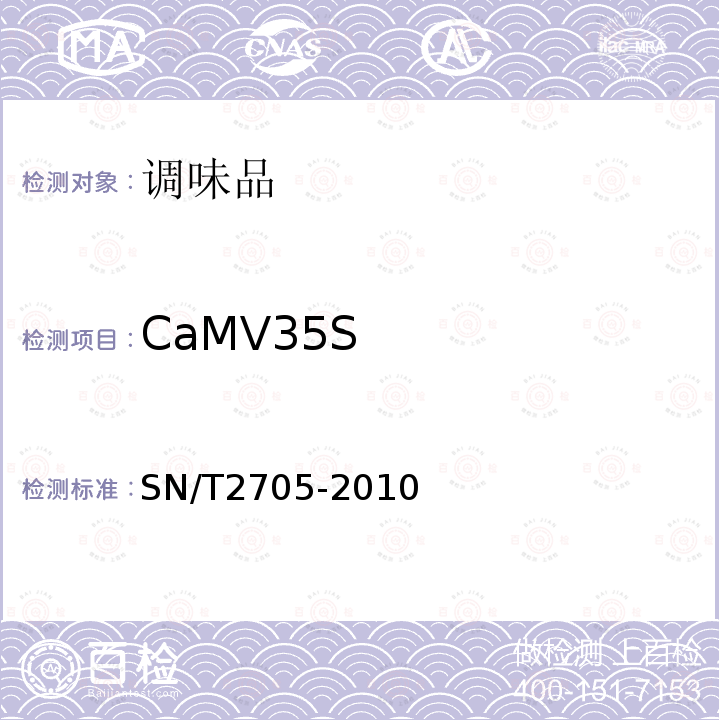 CaMV35S 调味品中转基因植物成分实时荧光PCR定性检测方法